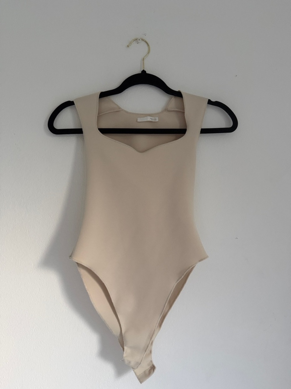 Zara Beige Square Neck Bodysuit - Basic